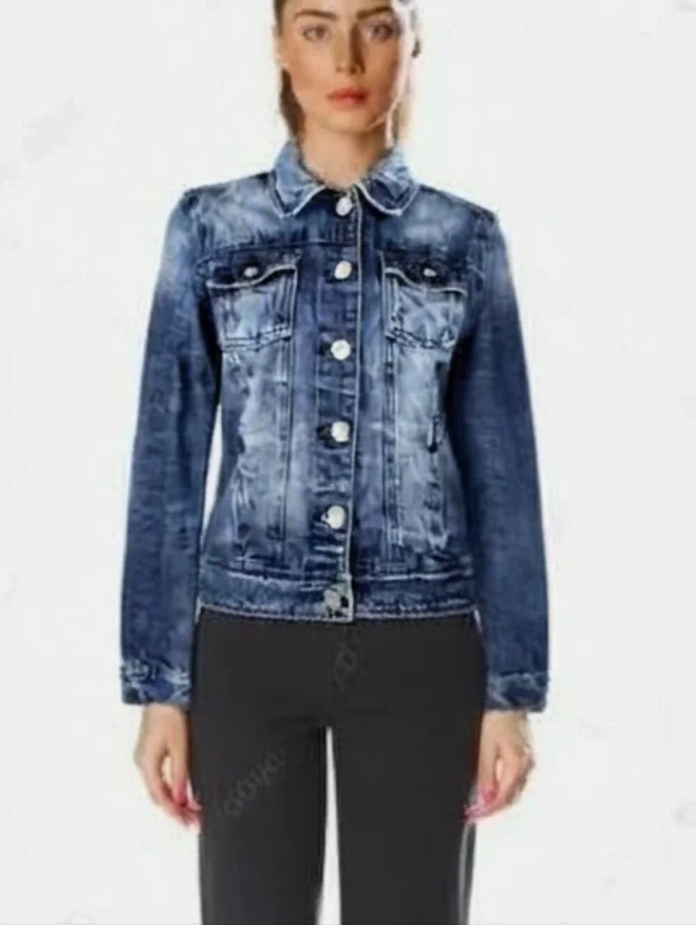 Indigo Rein Jacket Classic Trucker Cotton Blend Jean Youth Blue Size XL